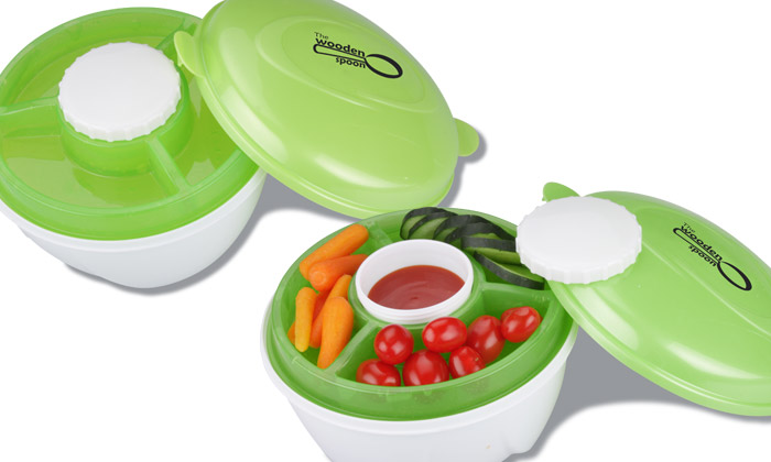 Freezable Lid Salad Bowl with Compartments