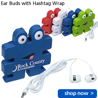 Ear Buds with Hashtag Wrap