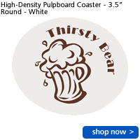 High-Density Pulpboard Coaster - 3.5" Round - White
