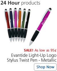 Evantide Light-Up Logo Stylus Twist Pen - Metallic
