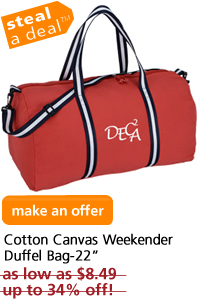 Cotton Canvas Weekender Duffel Bag-22"